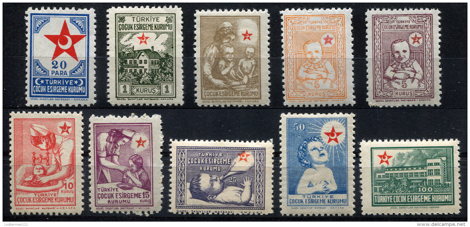 TURKEY 1943 - Mi.83-92 MNH (postfrisch) Perfect (VF) - Timbres De Bienfaisance