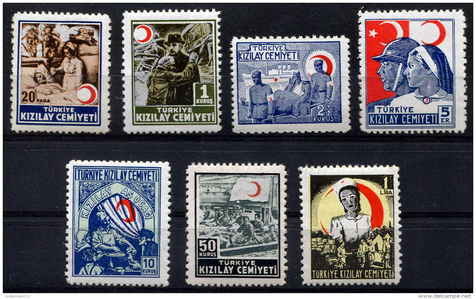 TURKEY 1944-45 - Mi.93-99 MNH (postfrisch) Perfect (VF) - Charity Stamps