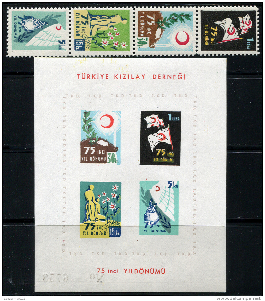 TURKEY 1952 - Mi.172-175 And Bl.3 MNH  (postfrisch) Perfect (VF) - Francobolli Di Beneficenza