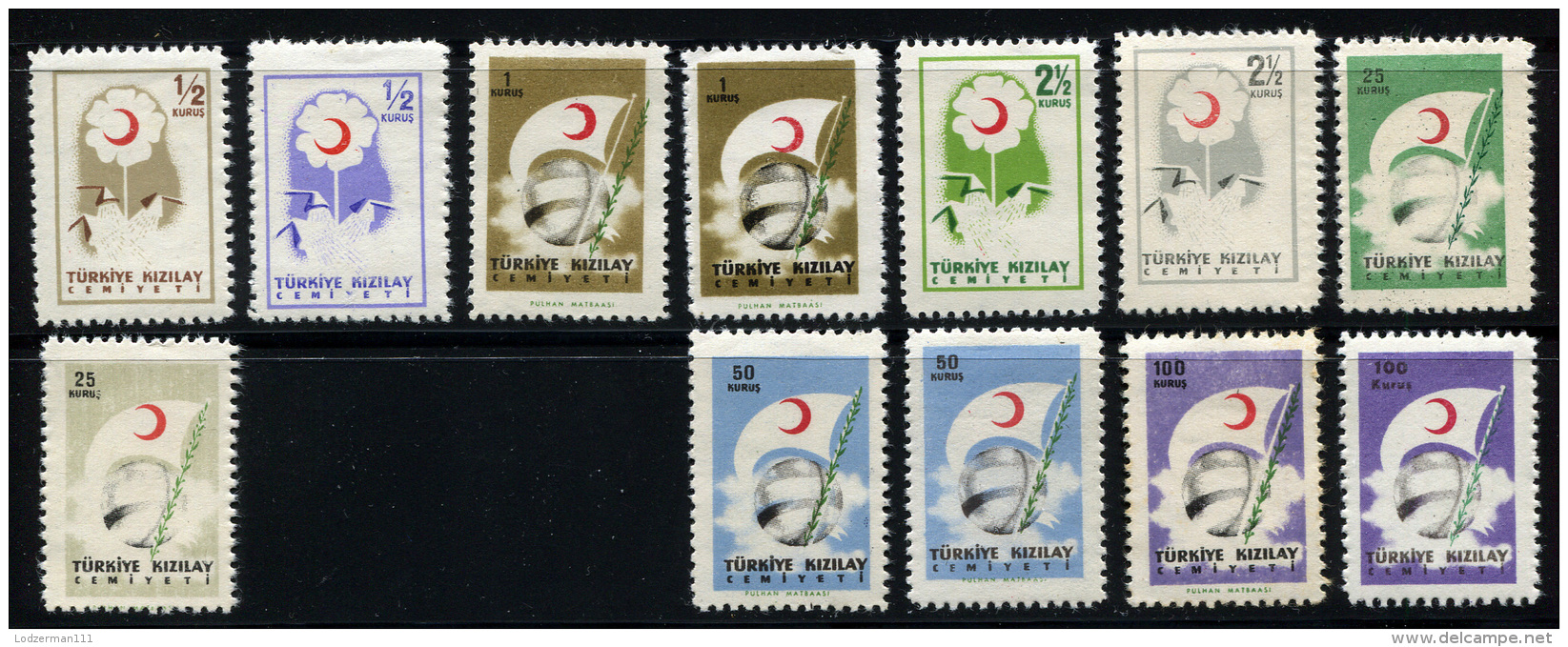 TURKEY 1957 - Ex Mi.222-228 Incl. Shades And Types MNH  (postfrisch) Perfect (VF) - Francobolli Di Beneficenza