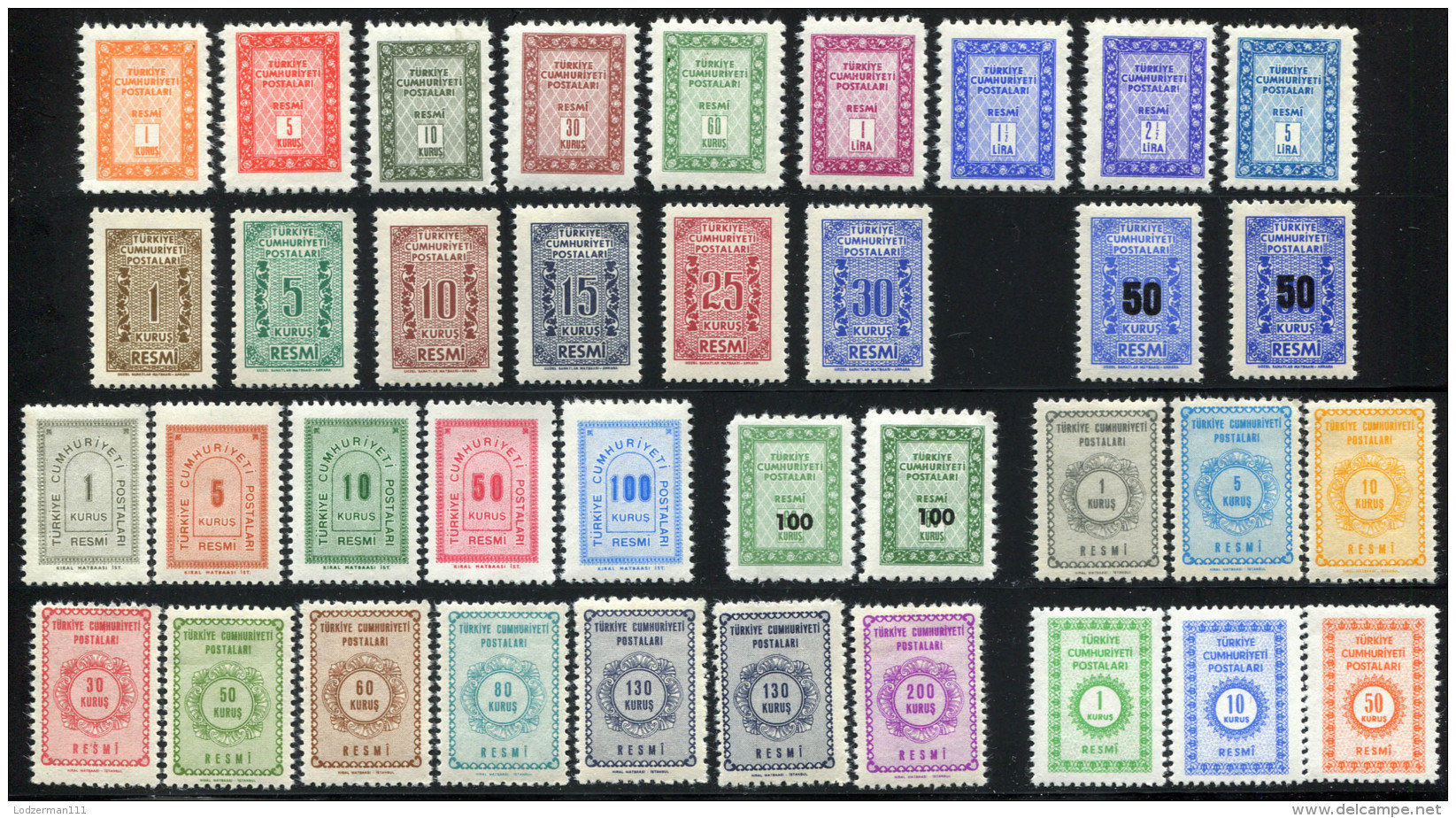 TURKEY Official 1960-65 - Mi.69-102 Overcompl. MNH (postfrisch) Perfect (VF) - Francobolli Di Servizio