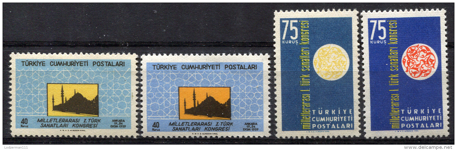TURKEY 1959 Overcompl. (shades, Types) - Mi.1617-1706 MNH (postfrisch) VF - Annate Complete