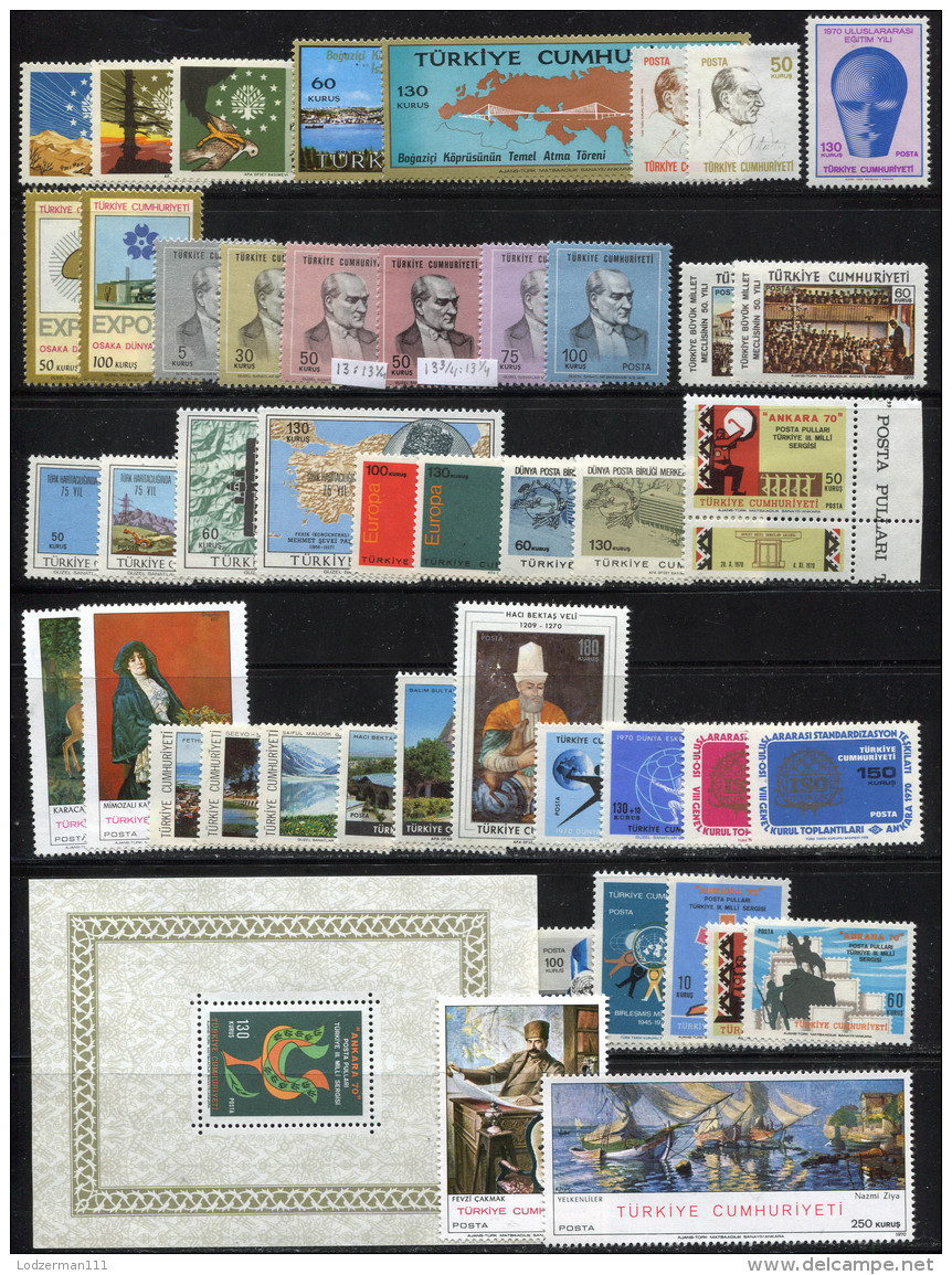 TURKEY 1970 Compl. - Mi.2158-2203 Incl.2170B (1971) MNH (postfrisch) VF - Annate Complete