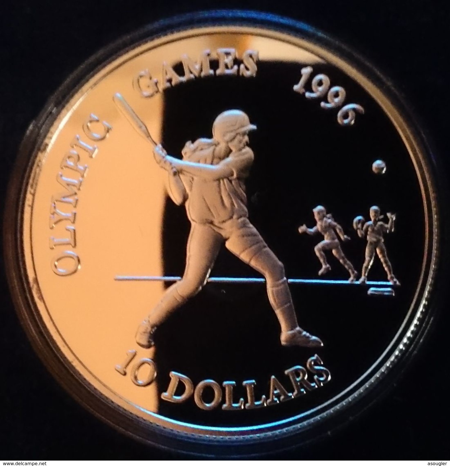 BELIZE 10 DOLLARS 1996 SILVER PROOF "OLYMPIC GAMES 1996" Free Shipping Via Registered Air Mail - Belize