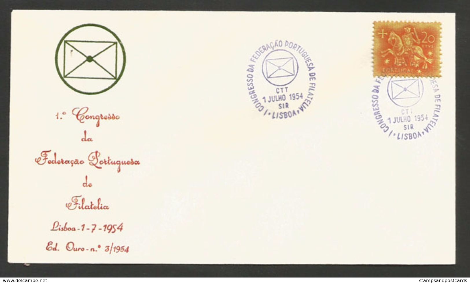 Portugal  Cachet Commémoratif  Congrès Federation Philatelie 1954 Event Postmark - Flammes & Oblitérations