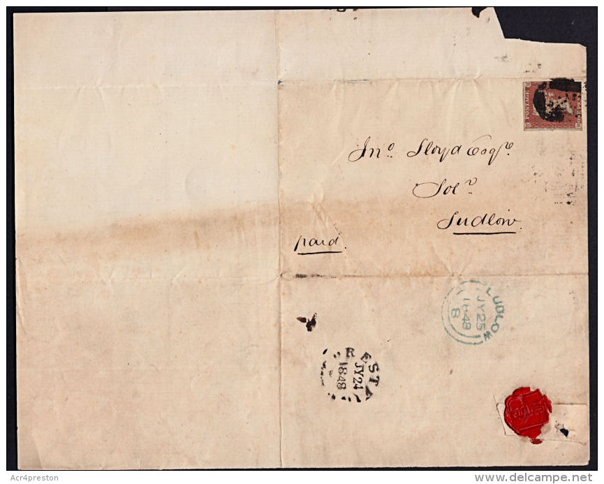 I0016 GREAT BRITAIN 1848, Prestatyn Cover To Ludlow - Other & Unclassified