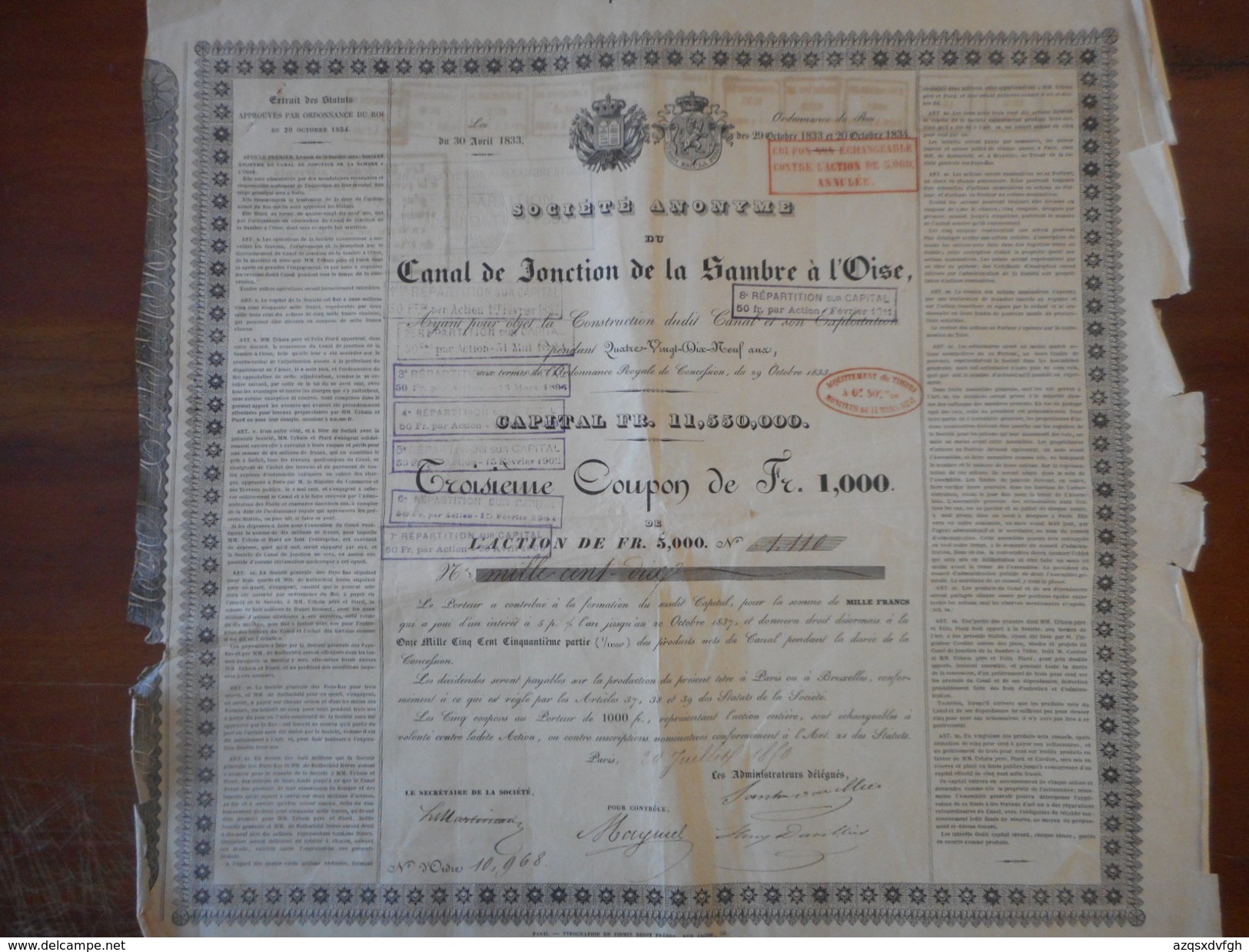 CANAL De JONCTION De La SAMBRE à L'OISE               1880 PARIS - Navigation