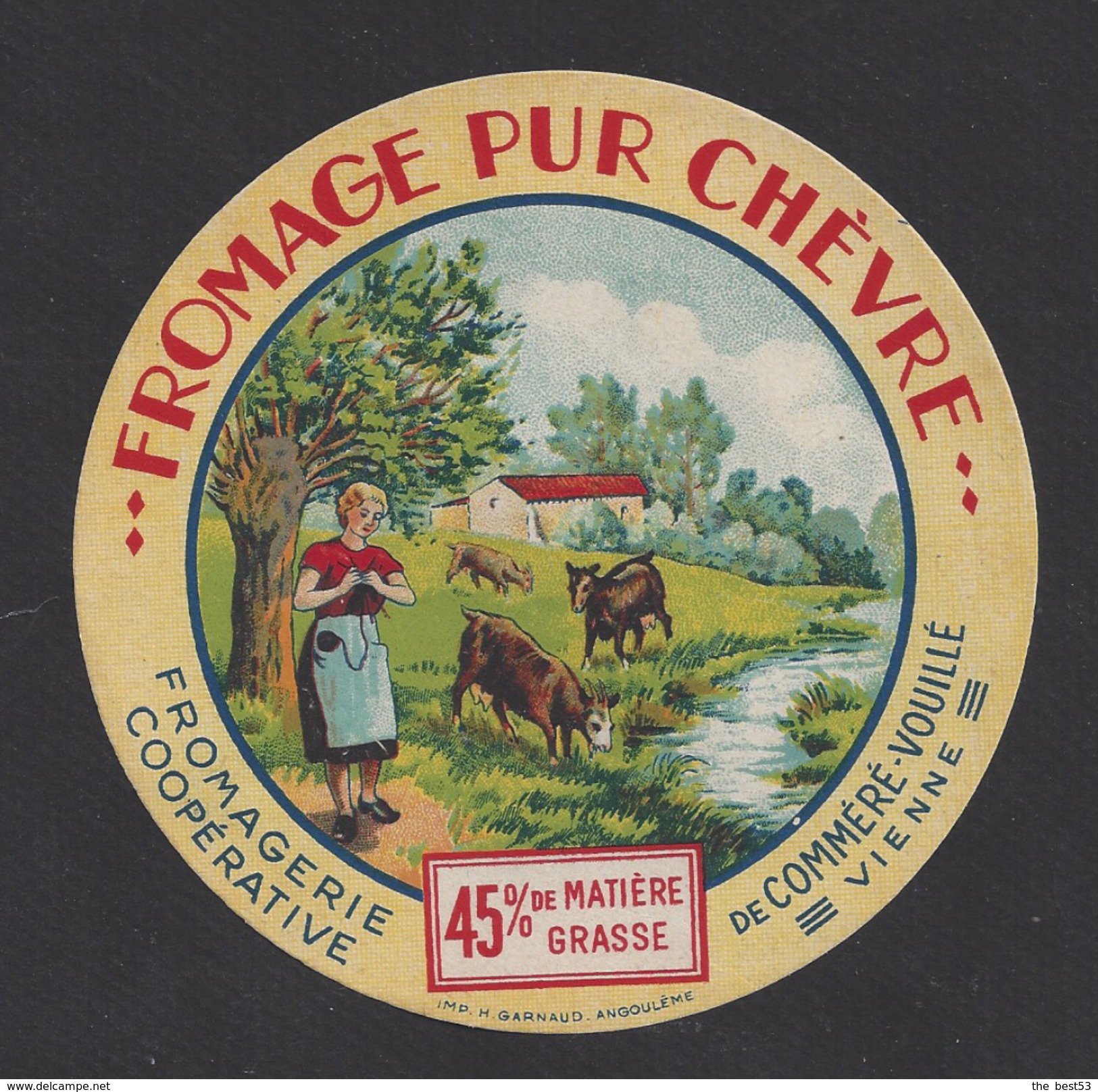 Etiquette De Fromage Pur Chèvre -   From.. Coop.   De  Comméré Vouillé   (86 ) - Fromage