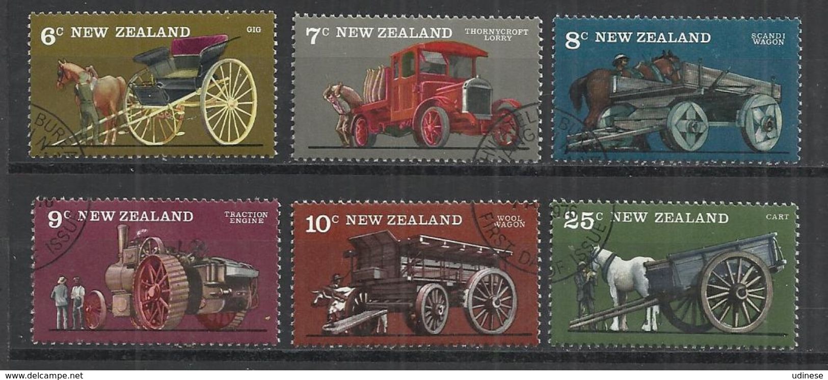 NEW ZEALAND 1976 - VINTAGE FARM TRANSPORT - CPL. SET - USED OBLITERE GESTEMPELT USADO - Other (Earth)