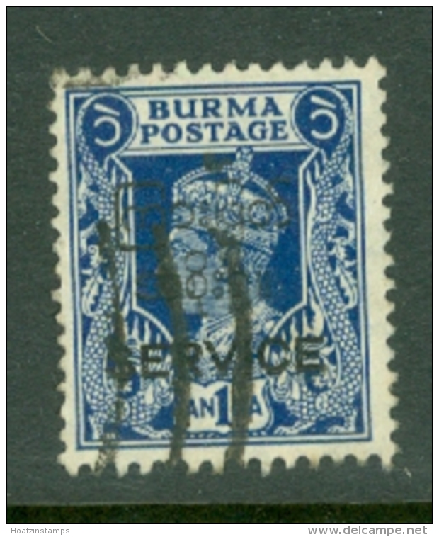 Burma: 1947   Official - Interim Burmese Govt 'Service' OVPT - KGVI   SG O44   1a    Used - Birmanie (...-1947)