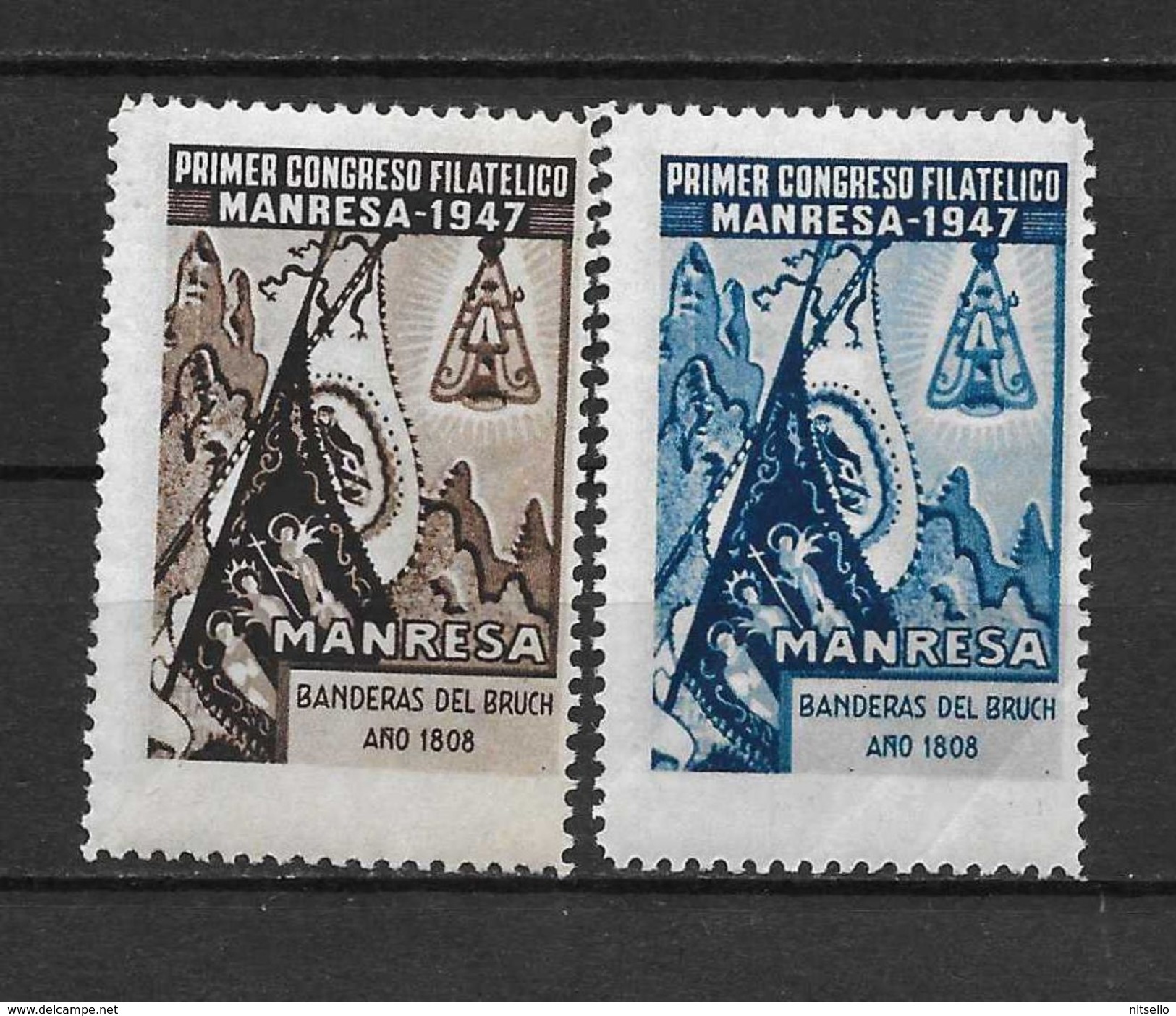 LOTE 1381  ///  PRIMER CONGRESO FILATELICO  MANRESA 1947 **MNH  LUXE        ¡¡¡¡¡¡ LIQUIDATION !!!!!!! - Nationalistische Ausgaben