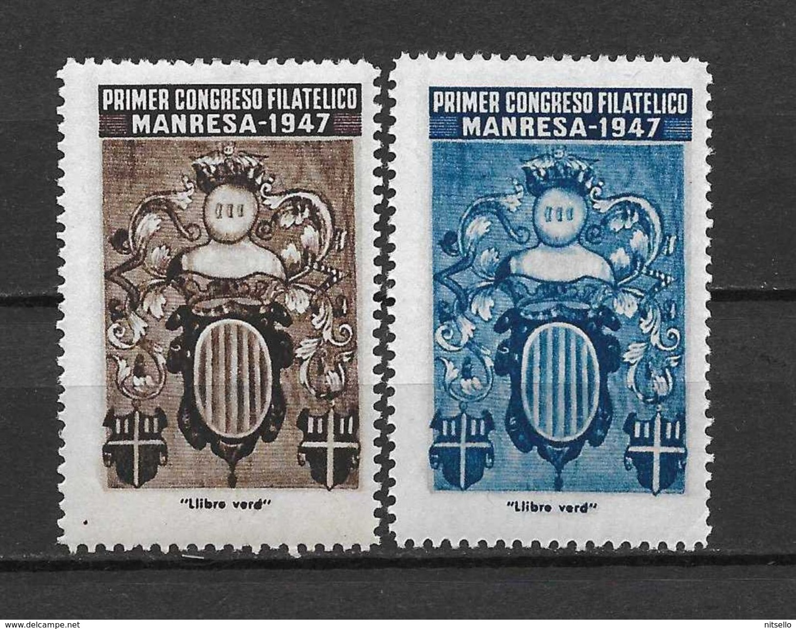 LOTE 1382  ///  PRIMER CONGRESO FILATELICO  MANRESA 1947 **MNH  LUXE        ¡¡¡¡¡¡ LIQUIDATION !!!!!!! - Nationalist Issues