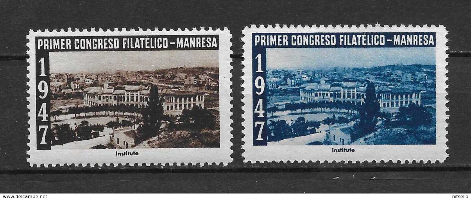 LOTE 1382  ///  PRIMER CONGRESO FILATELICO  MANRESA 1947 **MNH  LUXE        ¡¡¡¡¡¡ LIQUIDATION !!!!!!! - Nationalistische Ausgaben