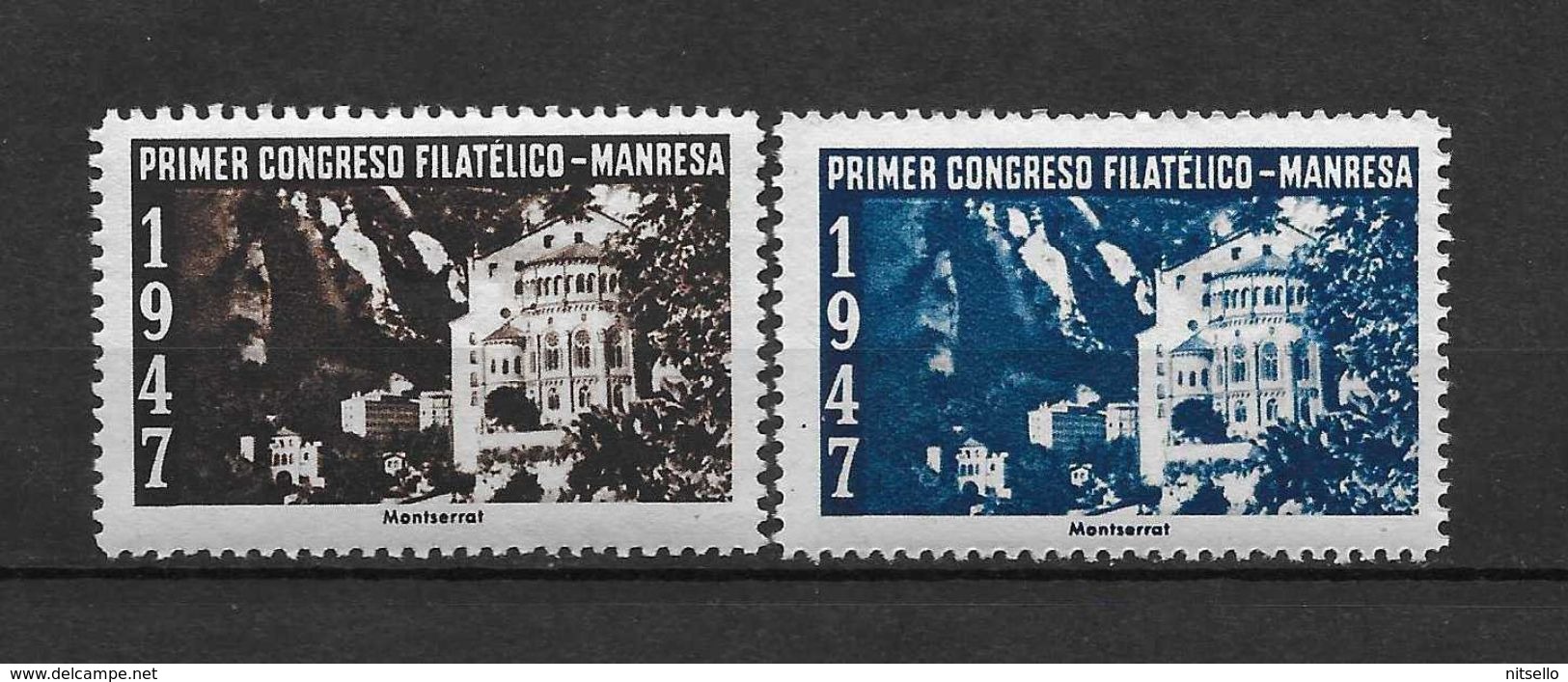 LOTE 1383  ///  PRIMER CONGRESO FILATELICO  MANRESA 1947 **MNH  LUXE        ¡¡¡¡¡¡ LIQUIDATION !!!!!!! - Nationalistische Ausgaben