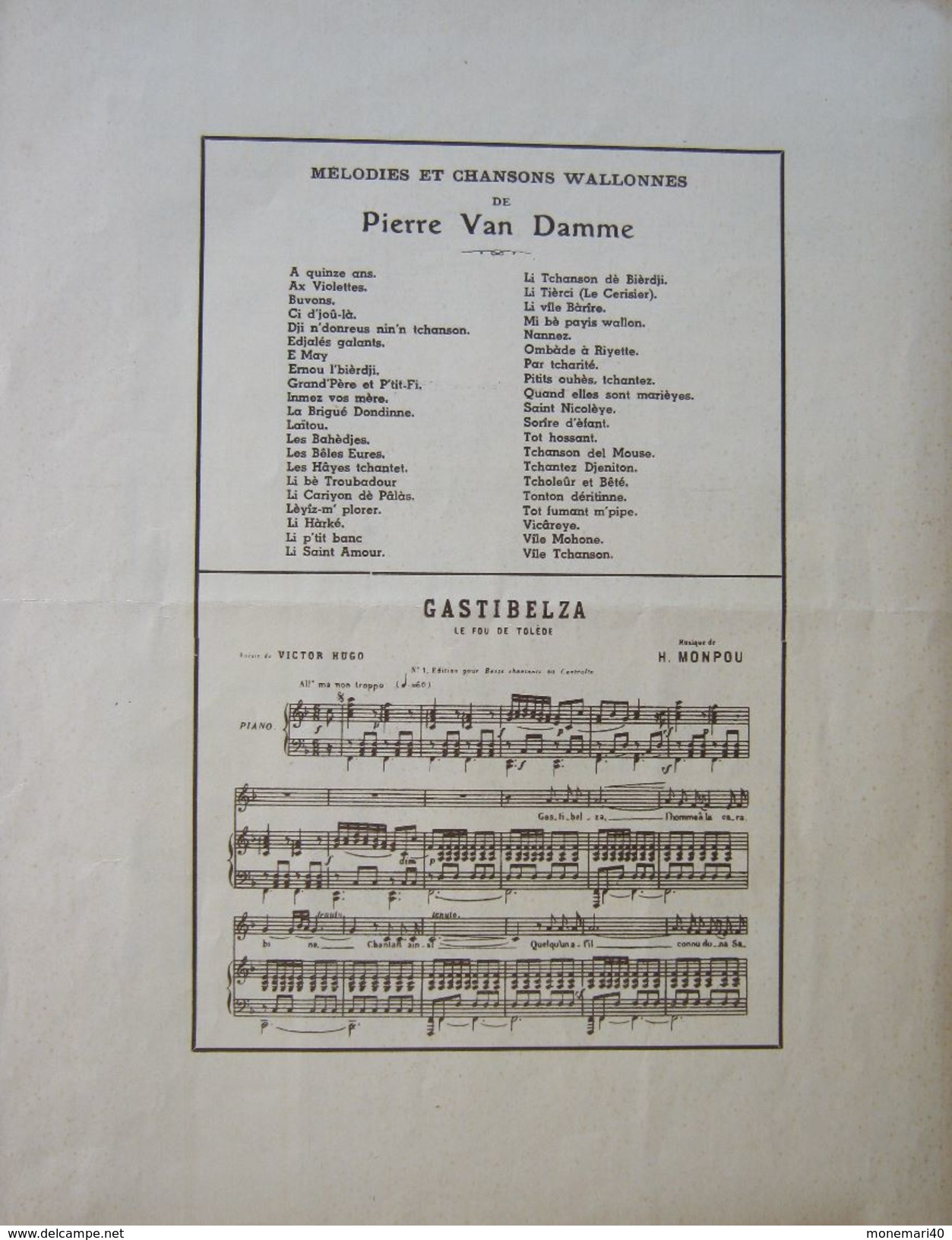 LEYIZ-M'PLORER - Chanson Walonne De NICOLAS DEFRECHEUX (1853) Par P. VAN DAMME (1897) - Gezang