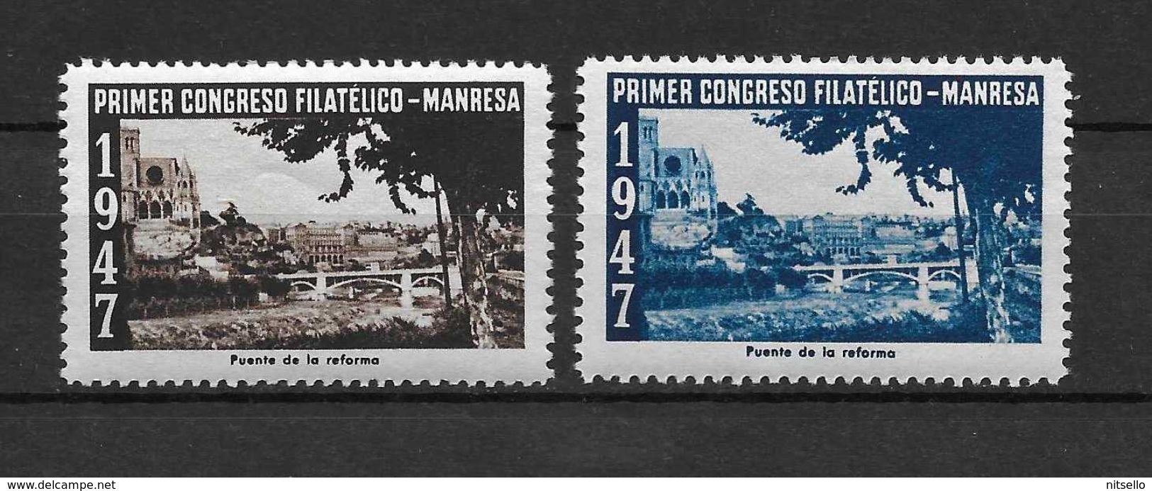 LOTE 1383  ///  PRIMER CONGRESO FILATELICO  MANRESA 1947 **MNH  LUXE        ¡¡¡¡¡¡ LIQUIDATION !!!!!!! - Nationalistische Ausgaben