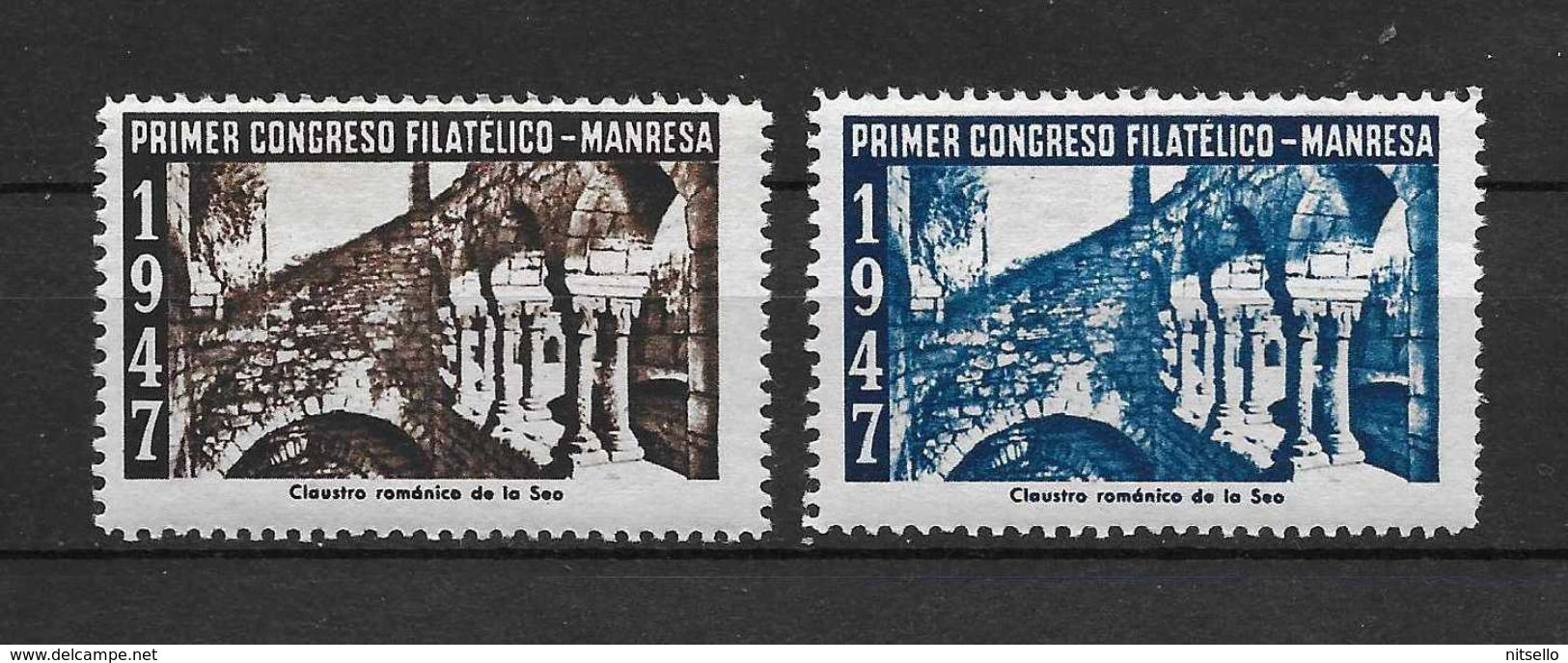 LOTE 1383  ///  PRIMER CONGRESO FILATELICO  MANRESA 1947 **MNH  LUXE        ¡¡¡¡¡¡ LIQUIDATION !!!!!!! - Nationalist Issues