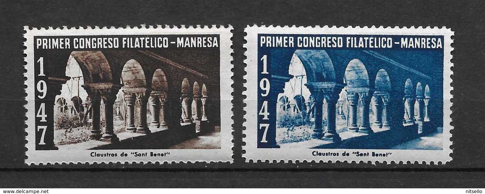 LOTE 1384  ///  PRIMER CONGRESO FILATELICO  MANRESA 1947 **MNH  LUXE        ¡¡¡¡¡¡ LIQUIDATION !!!!!!! - Nationalistische Ausgaben