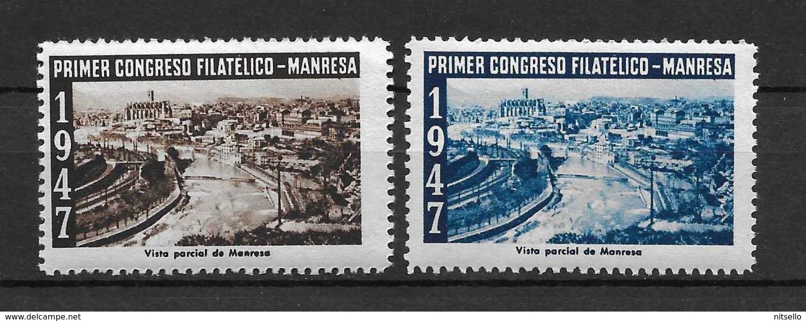 LOTE 1384  ///  PRIMER CONGRESO FILATELICO  MANRESA 1947 **MNH  LUXE        ¡¡¡¡¡¡ LIQUIDATION !!!!!!! - Nationalist Issues