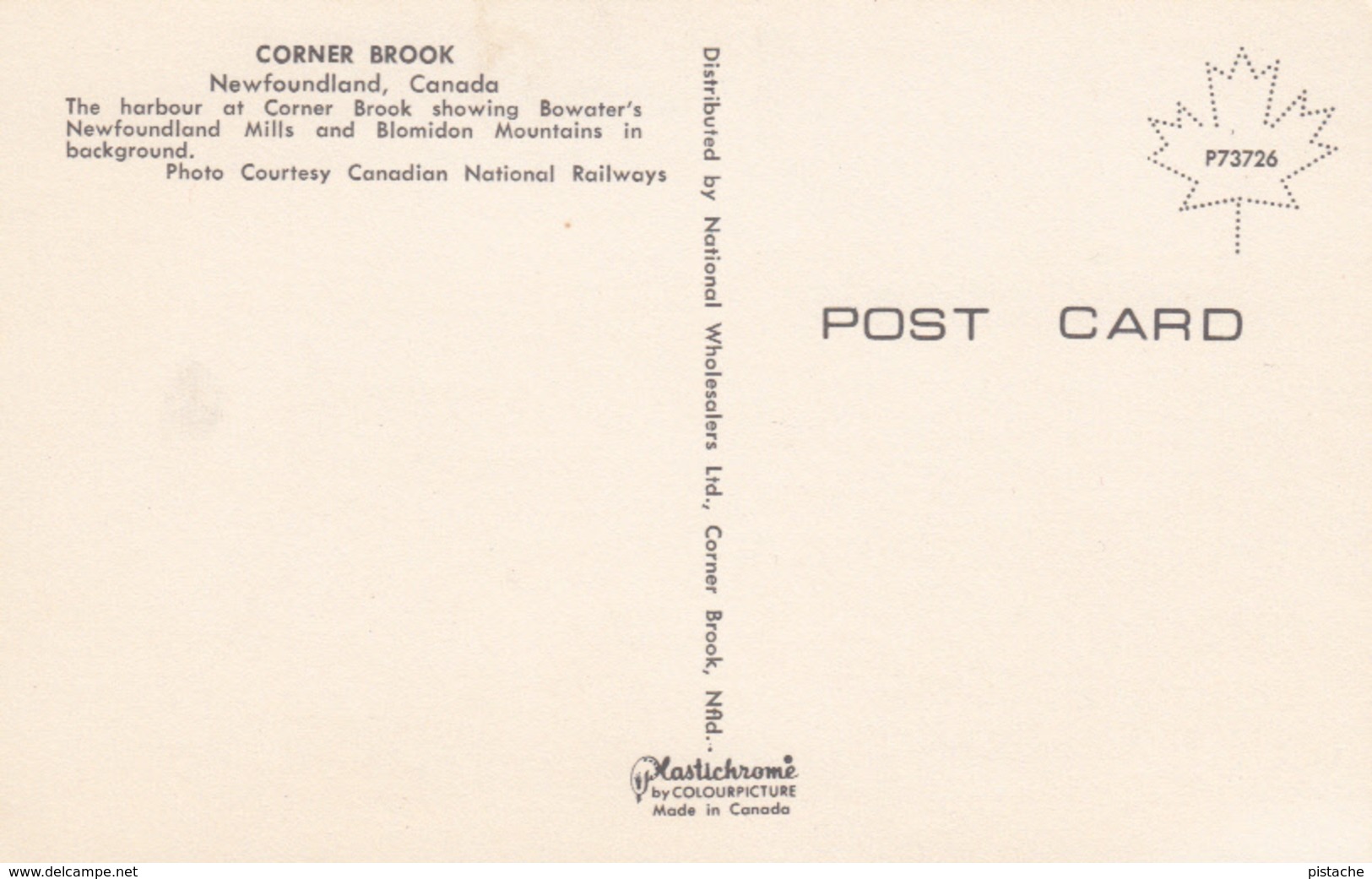 Corner Brook Newfoundland - Terre-Neuve Canada - Harbour & Bowater Mills - Pulp & Paper - Unused - 2 Scans - Autres & Non Classés