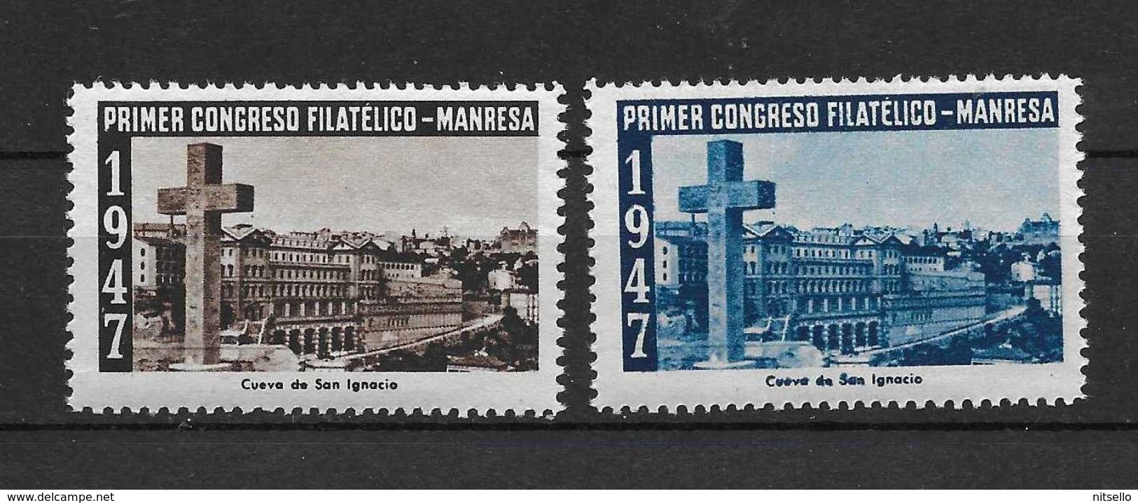 LOTE 1384  ///  PRIMER CONGRESO FILATELICO  MANRESA 1947 **MNH  LUXE        ¡¡¡¡¡¡ LIQUIDATION !!!!!!! - Nationalistische Ausgaben