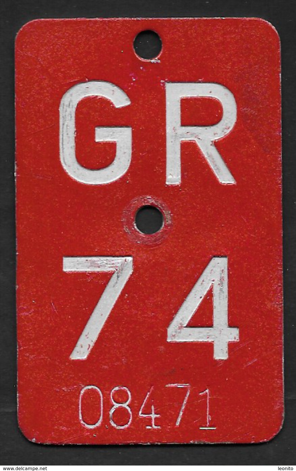 Velonummer Graubünden GR 74 - Placas De Matriculación