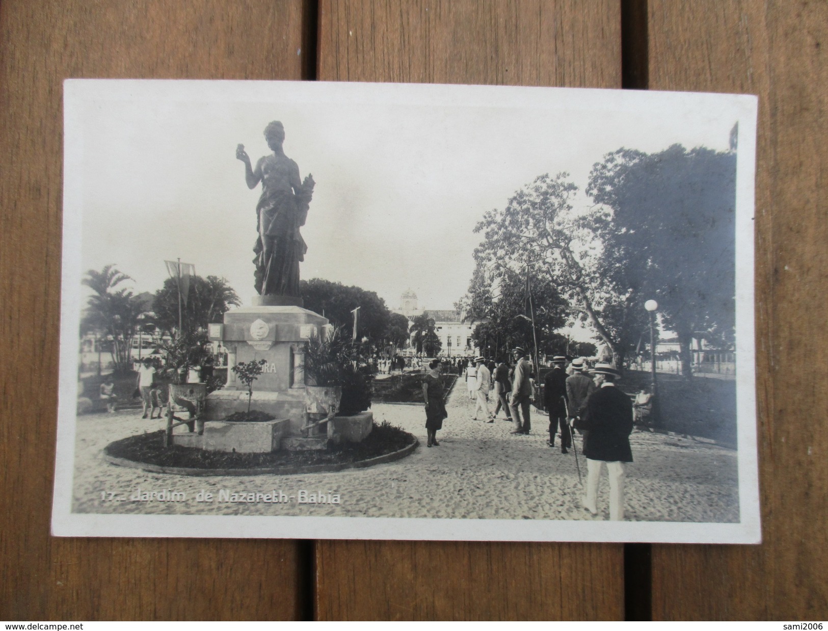 CPA PHOTO BRESIL BAHIA JARDIM DE NAZARETH STATUE ANIMEE - Salvador De Bahia