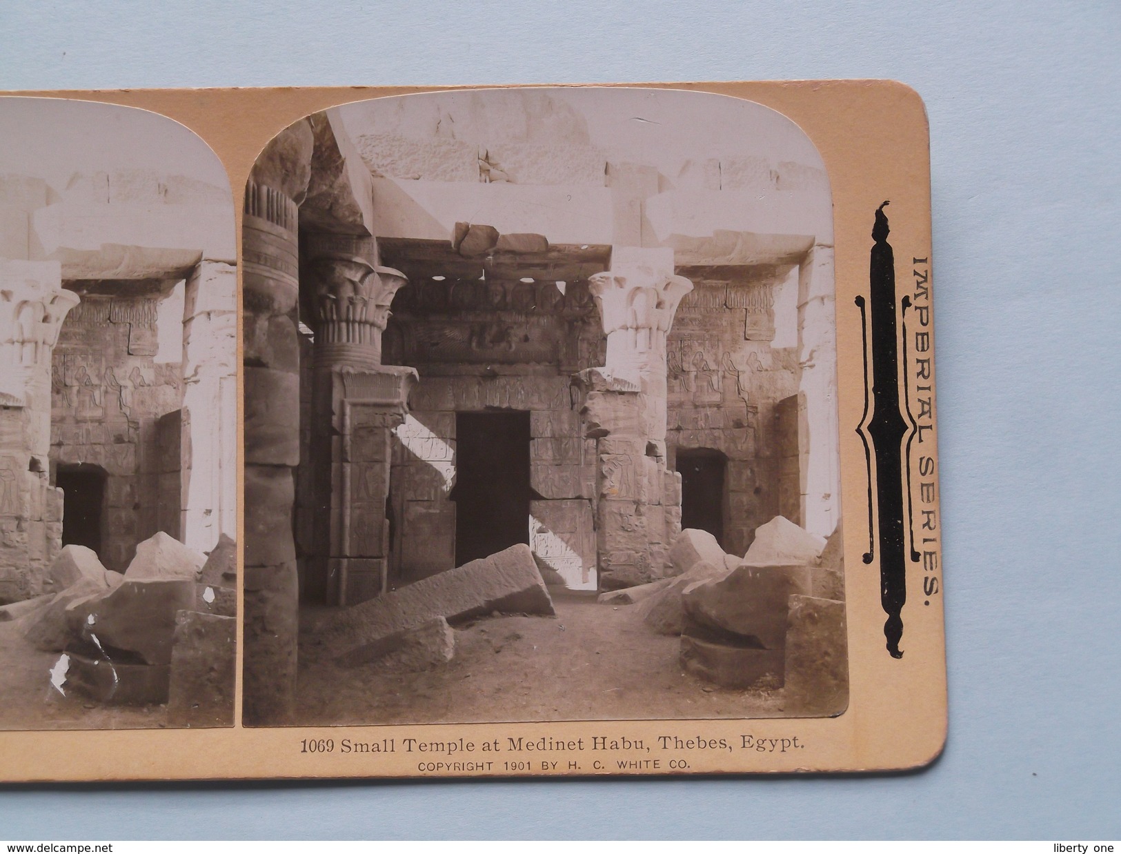 Small Temple At Medinet Habu THEBES Egypt ( 1069 ) Stereo Photo IMPERIAL SERIES ( Voir Photo Pour Detail ) ! - Stereoscopic