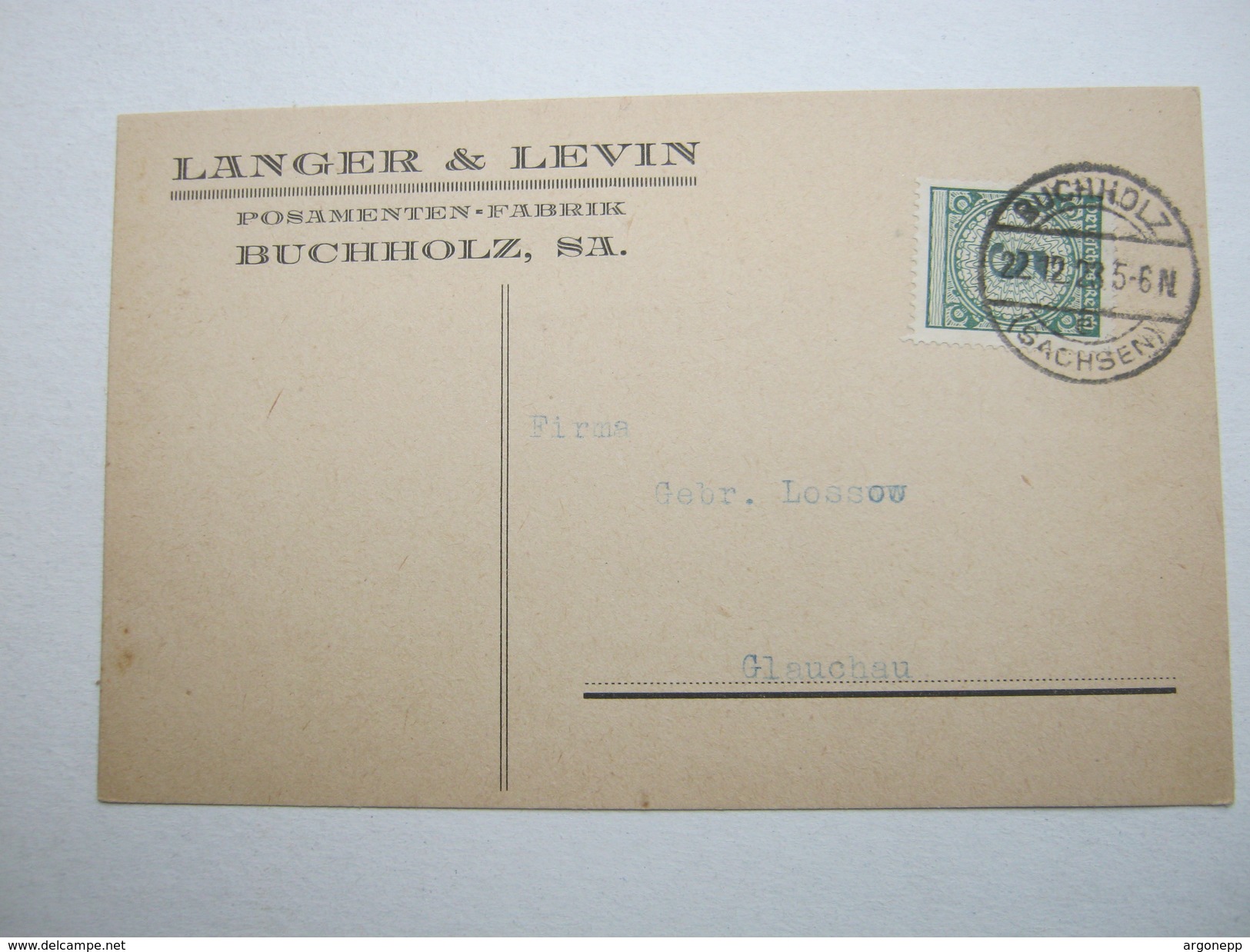 1923 , Firmenkarte Aus Buchholz In Sachsen - Briefe U. Dokumente