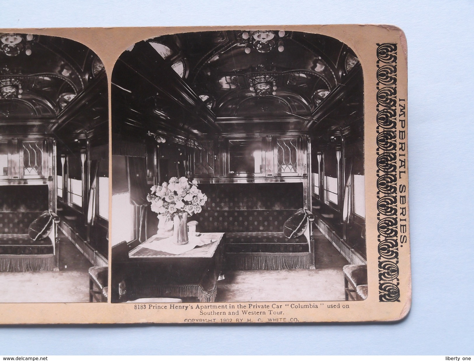 Prince HENRY's Apartment In The Private Car " COLUMBIA " ( 8183 ) Stereo Photo IMPERIAL SERIES ( Voir Photo ) ! - Photos Stéréoscopiques