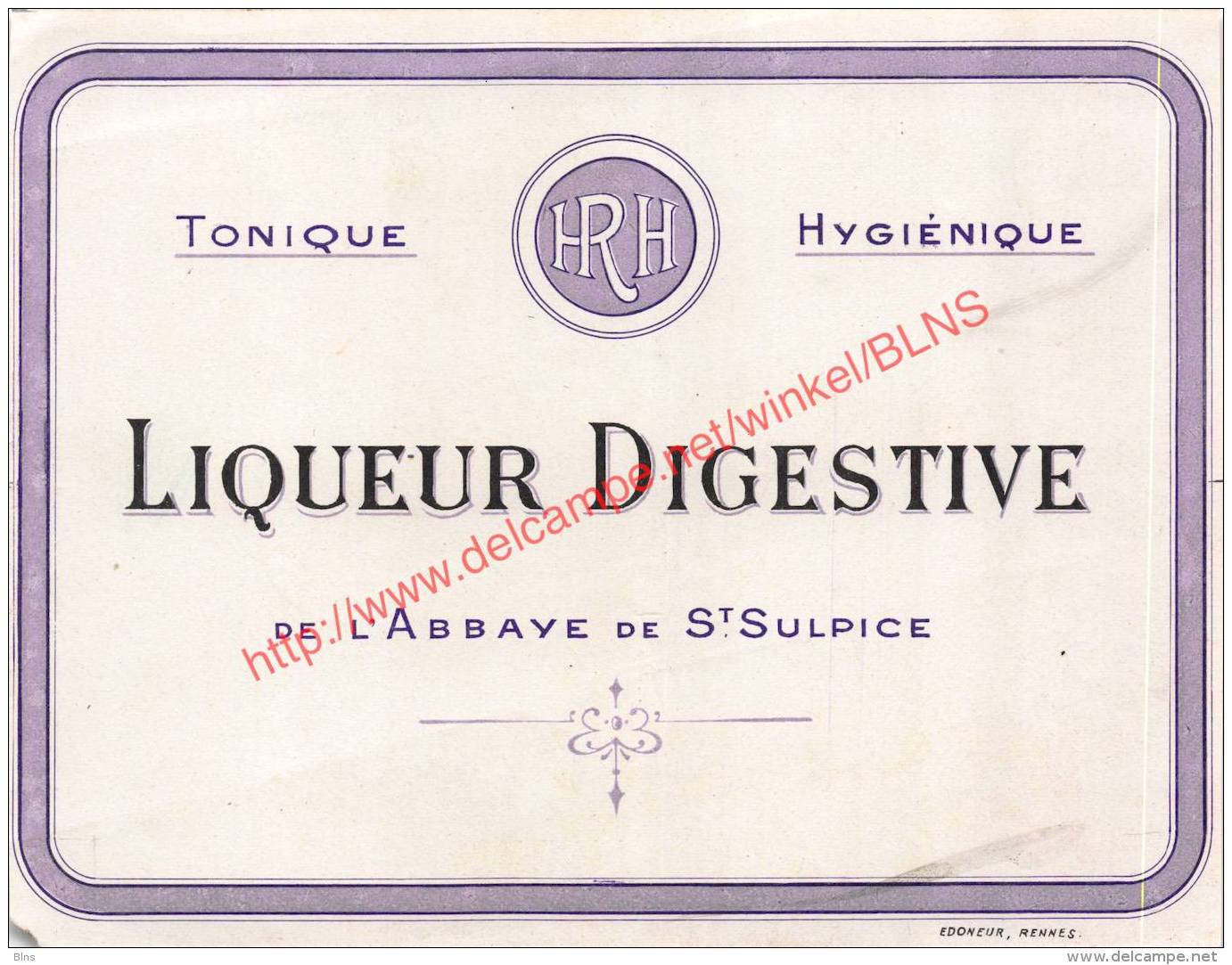 Liqueur Digestive De L'Abbaye De St Sulpice - Autres & Non Classés