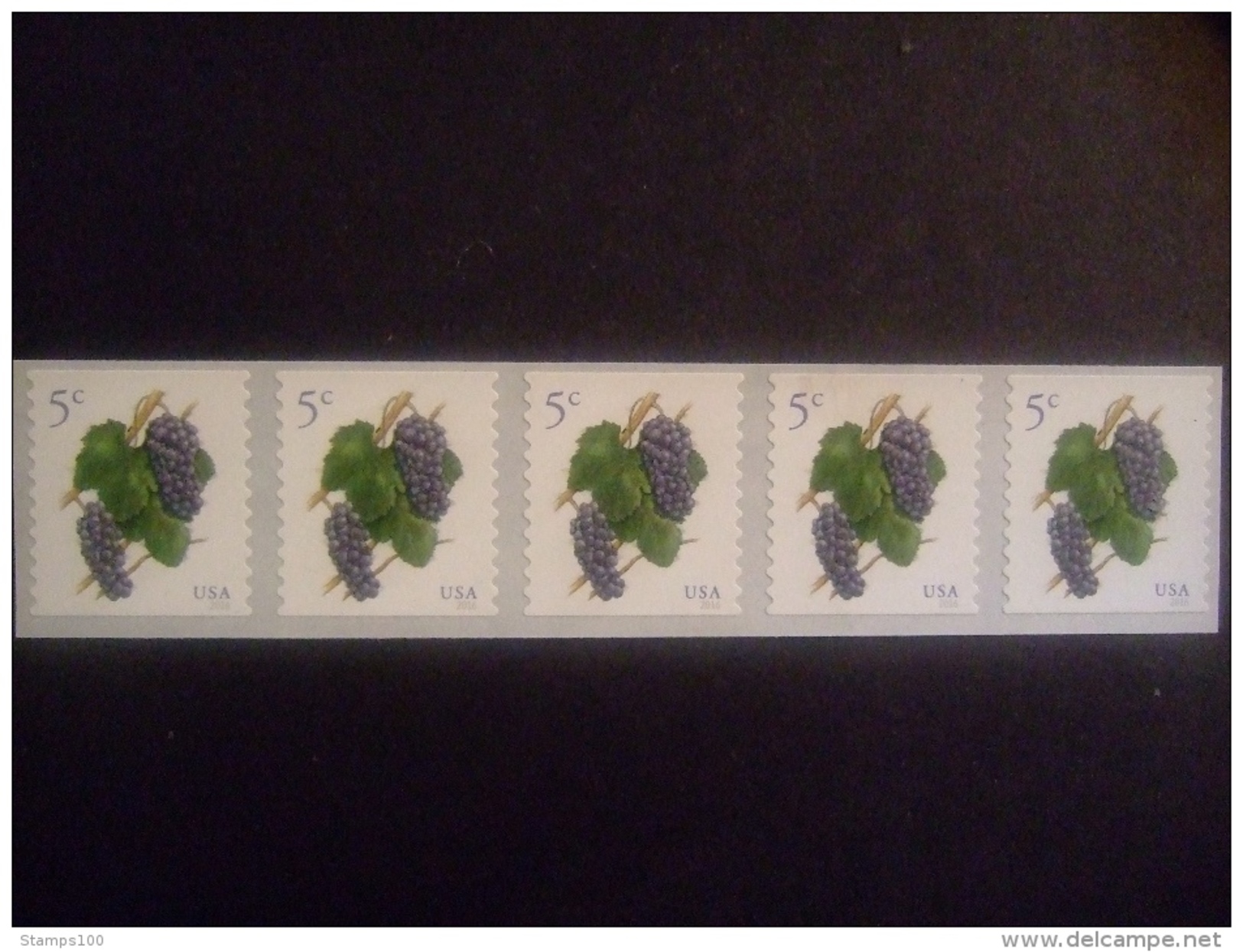 USA 2016  GRAPES COIL  STRIP OF 5 - PINOT NOIR  MNH**          (P4404-020) - Neufs