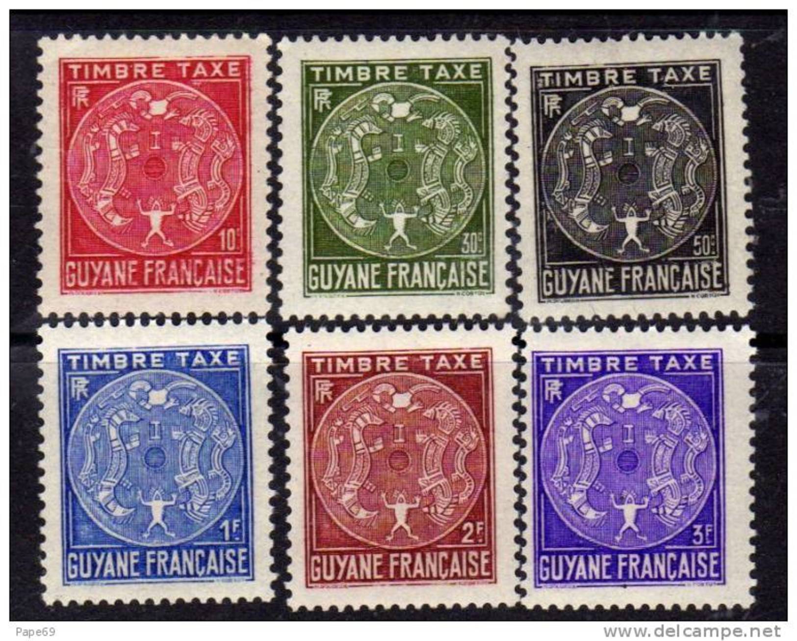 Guyane  Taxe N° 22 / 31 XX  Armoiries La Série Des 10 Valeurs Sans Charnière,   TB - Other & Unclassified