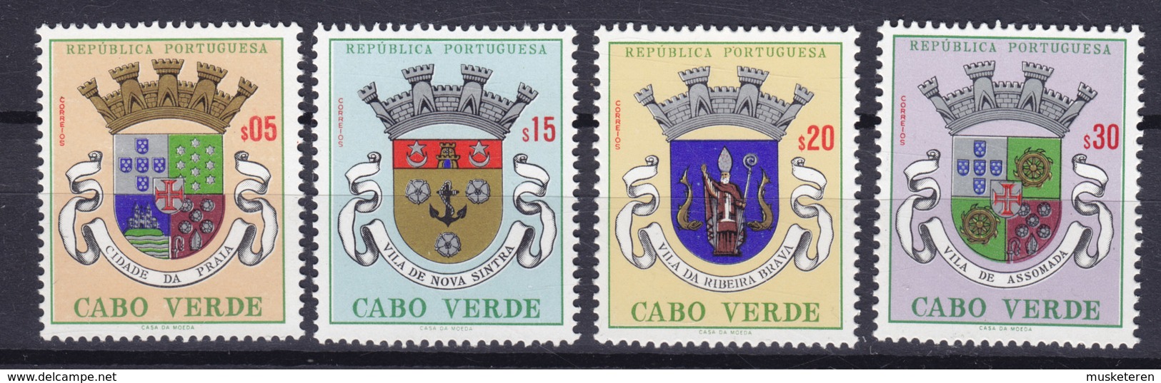 Cape Verde 1961 Mi. 311-14 Städtewappen Praia, Nova Sintra, Ribeira Brava, Assomeda MNH** - Kaapverdische Eilanden