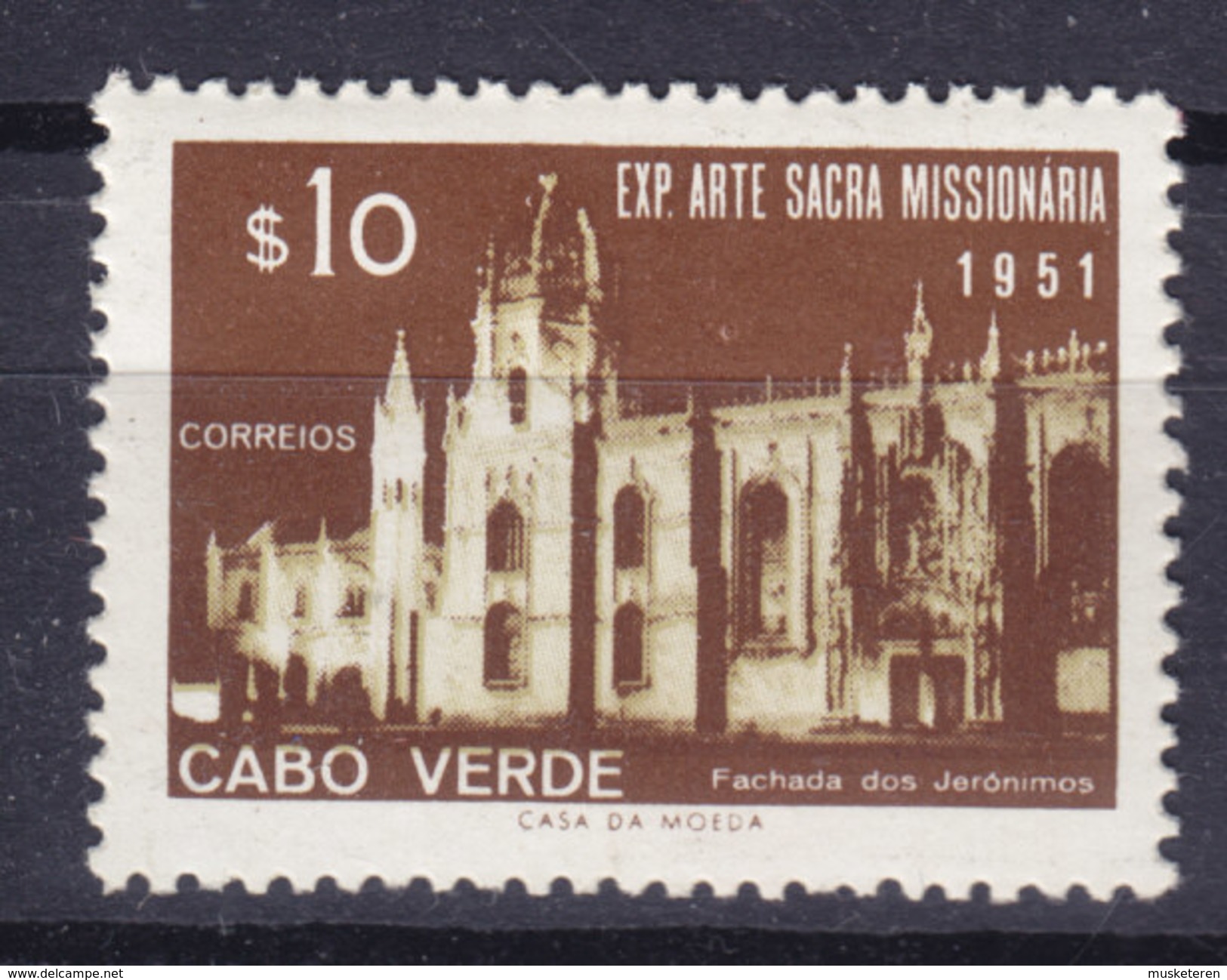 Cape Verde 1953 Mi. 296 Kloster In Santa Maria De Belem Missionskunst MH* - Kaapverdische Eilanden