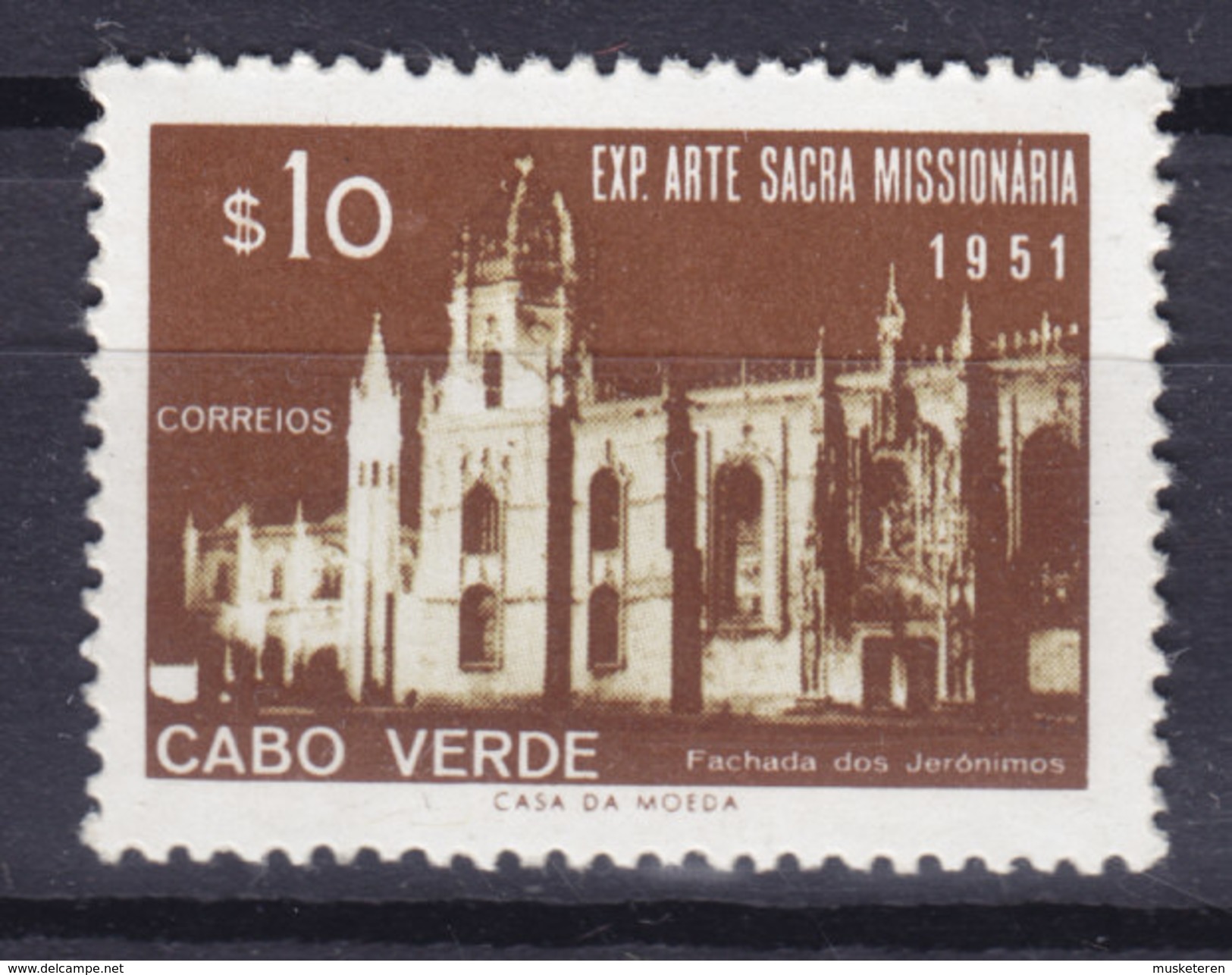 Cape Verde 1953 Mi. 296 Kloster In Santa Maria De Belem Missionskunst MNH** - Kaapverdische Eilanden