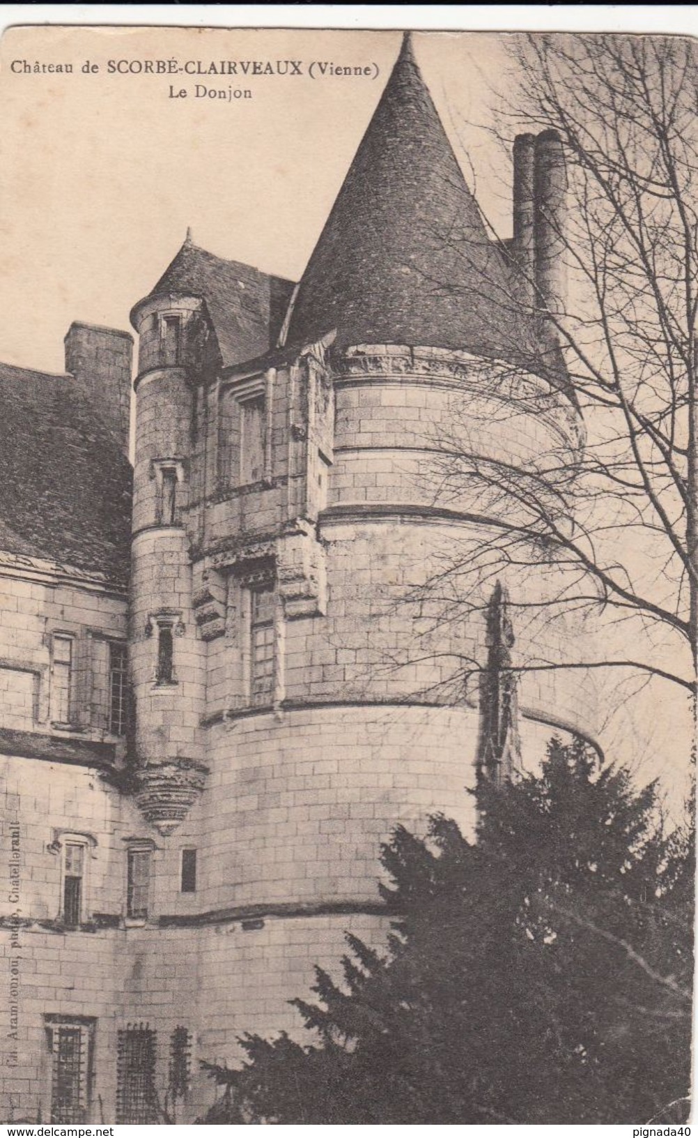 Cp , 86 , SCORBÉ-CLAIRVAUX , Château , Le Donjon - Scorbe Clairvaux