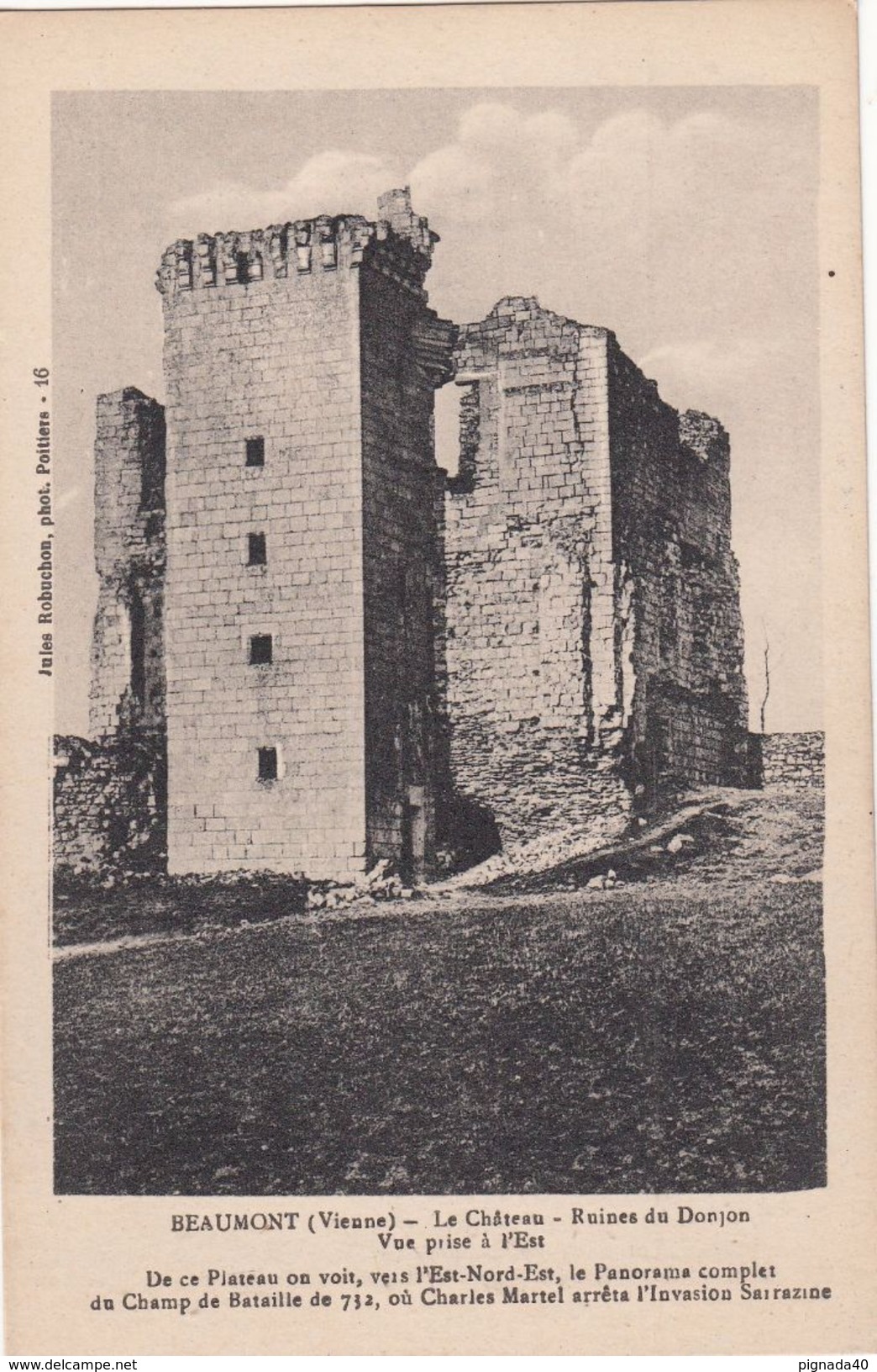 Cp , 86 , BEAUMONT , Le Château , Ruines Du Donjon, Vue Prise à L'Est - Autres & Non Classés