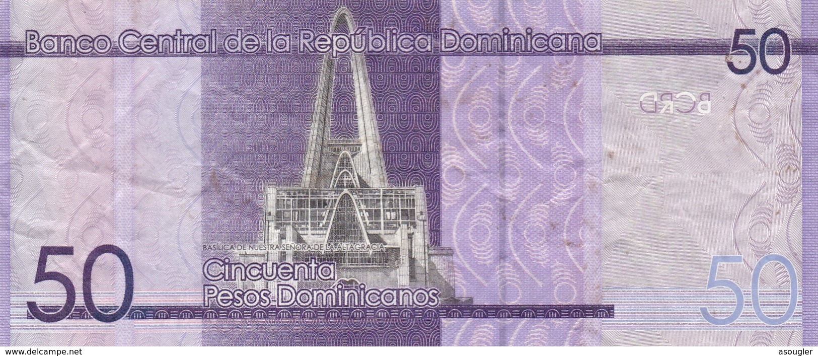 DOMINICAN REPUBLIC 50 PESOS 2015 F-VF (free Shipping Via Regular Air Mail (buyer Risk) - Dominicaine