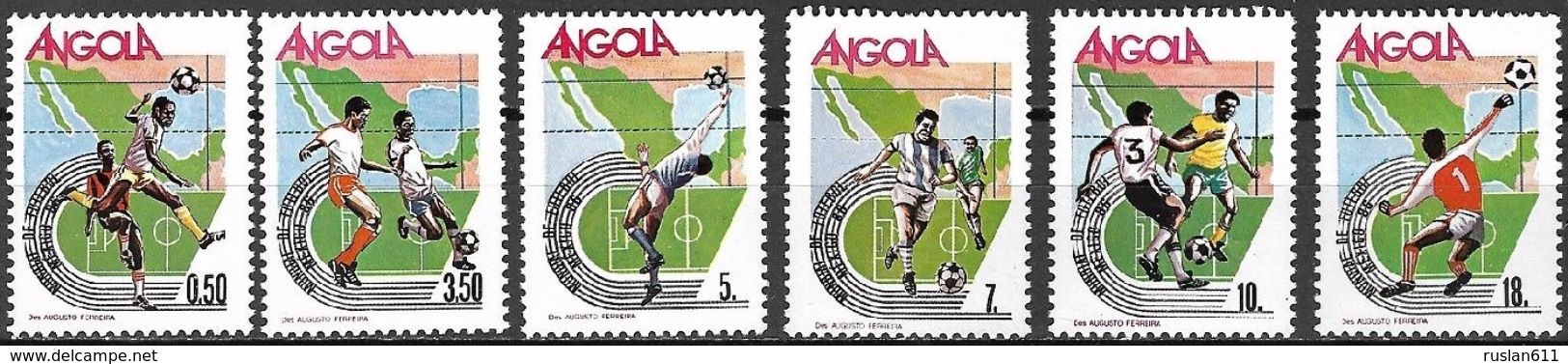 Soccer Football Angola #739/44 1986 World Cup Mexico MNH ** - 1986 – Mexico