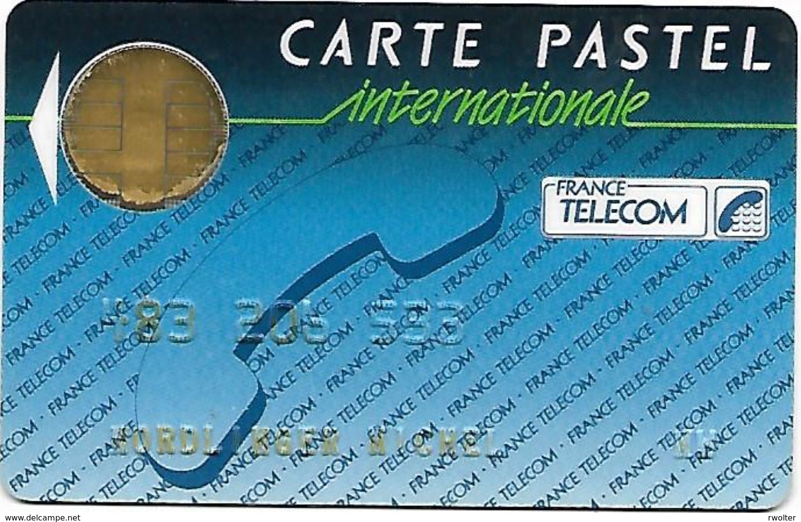 @+ Carte PASTEL Internationale France Telecom Nominative - Chip BULL - Pastel
