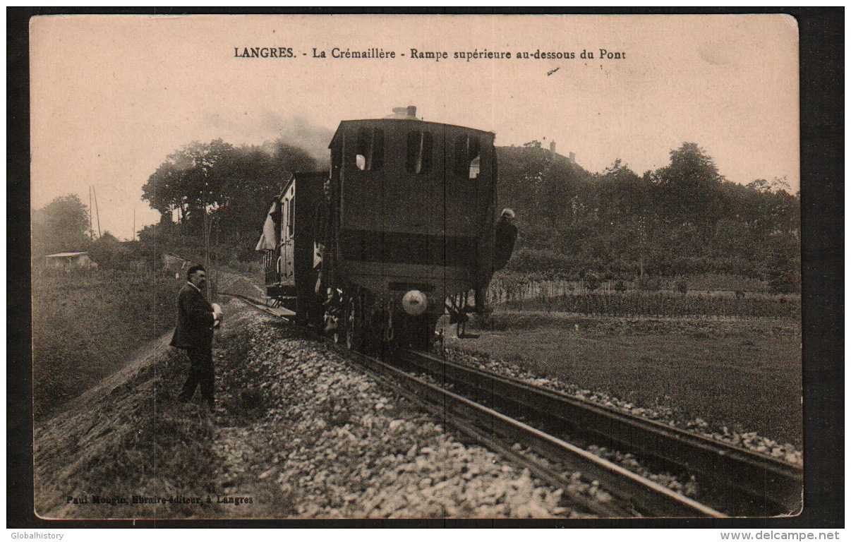 DD2316  FRANCE LANGRES LA CREMAILLERE SUPERIEURE AU DESSOUS DU PONT TRAIN  POSTCARD - Langres