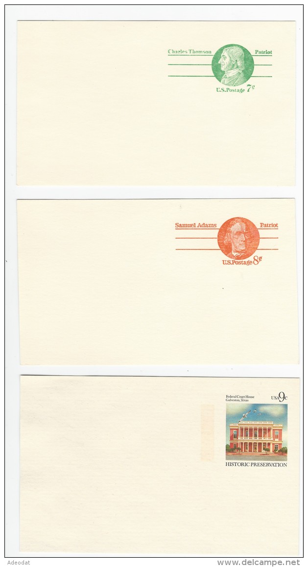 USA POSTAL STATIONERY UNUSED 3 POST CARDS (7) - 1961-80