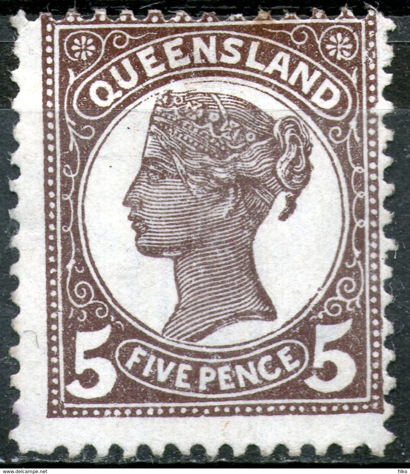 Queensland,1895,Scott#111,perf:12 1/2x13,MLH *,as Scan - Ungebraucht
