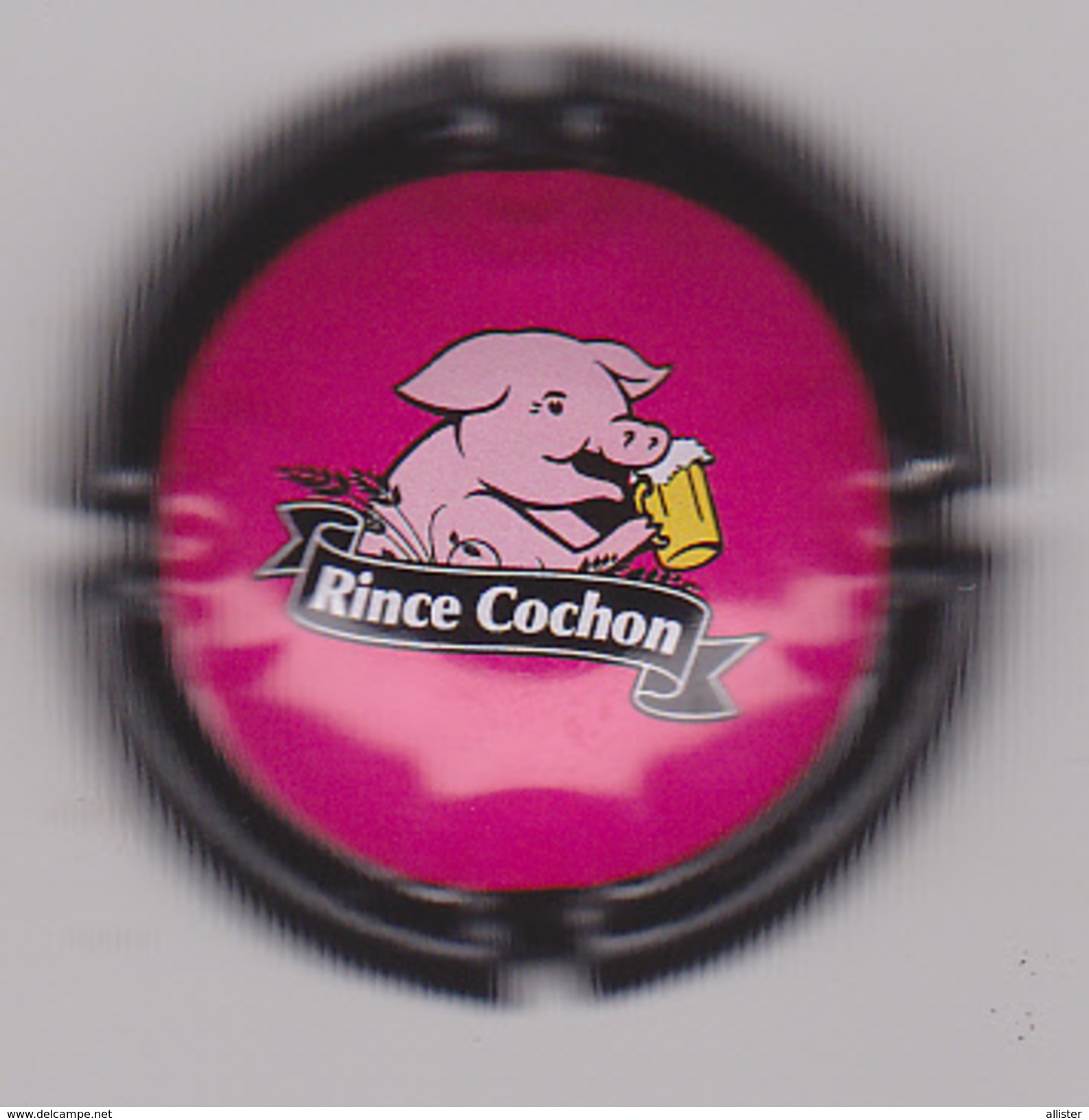 Capsule Bière ( RINCE COCHON Fond Rouge ) {S42-17} - Cerveza