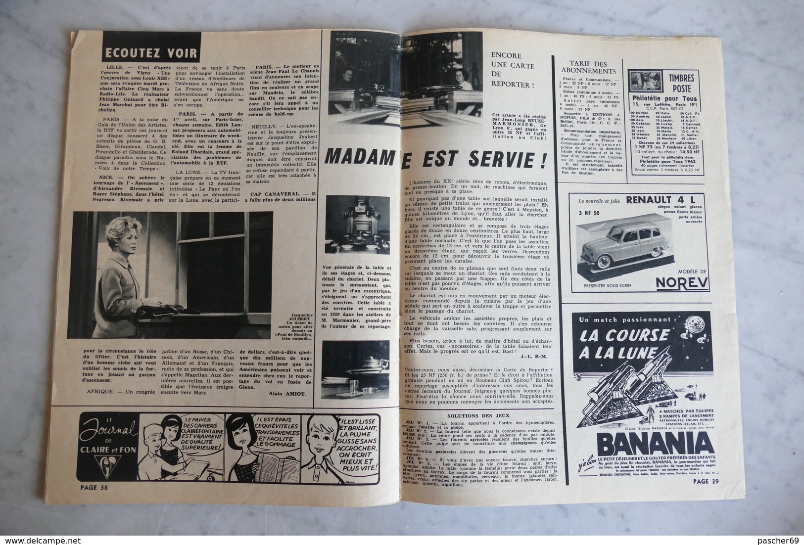 SPIROU hebdomadaire n° 1250 de 1962    / K 38