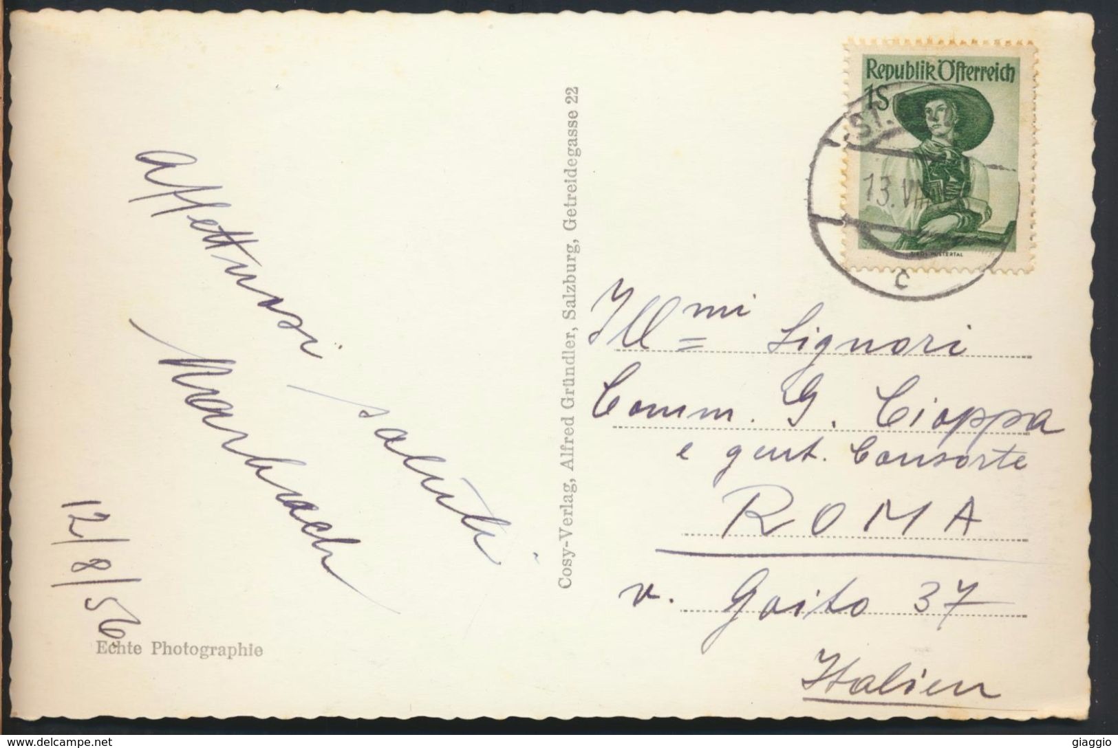 °°° 9090 - ST. GILGEN AM WOLFGANGSEE - 1954 With Stamps °°° - St. Gilgen