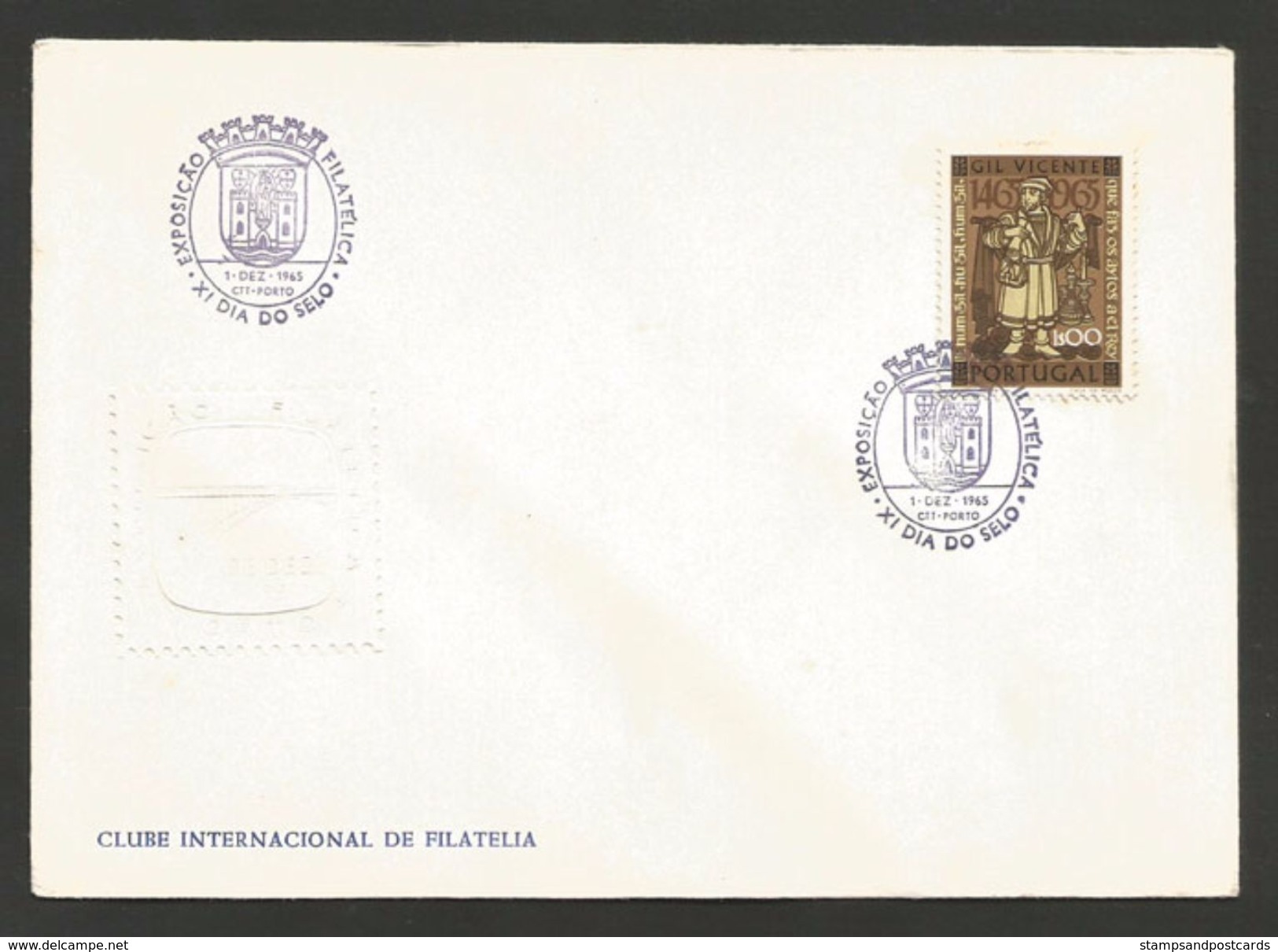 Portugal Cachet Commémoratif Journée Du Timbre Porto 1965 Event Postmark Stamp Day - Stamp's Day