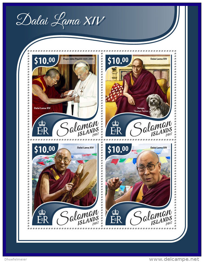 SOLOMON ISLANDS 2017 ** Dalai Lama XIV. M/S - OFFICIAL ISSUE - DH1741 - Buddhism