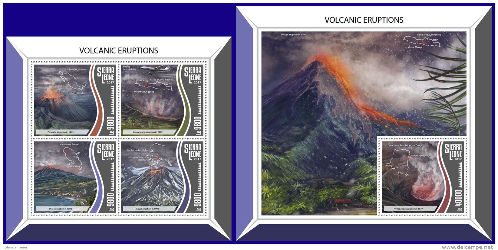 SIERRA LEONE 2017 ** Volcanic Eruption Vulkanausbrüche Éruption Volcanique M/S+S/S - OFFICIAL ISSUE - DH1741 - Vulkane